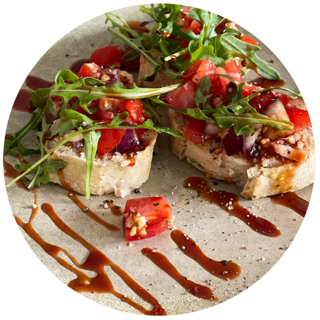 Bruschetta mit Dattelsauce